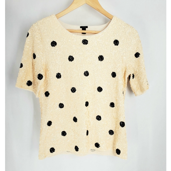 J. Crew ✨ Sequin Polkadot Top - Picture 3 of 8